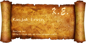 Kasjak Ervin névjegykártya